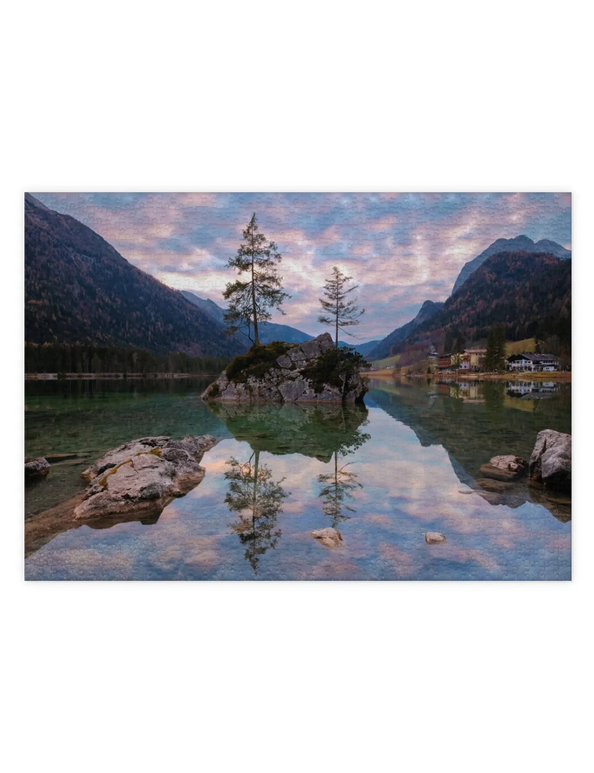 Mockup eines Puzzle des Hintersee im Berchtesgadener Land