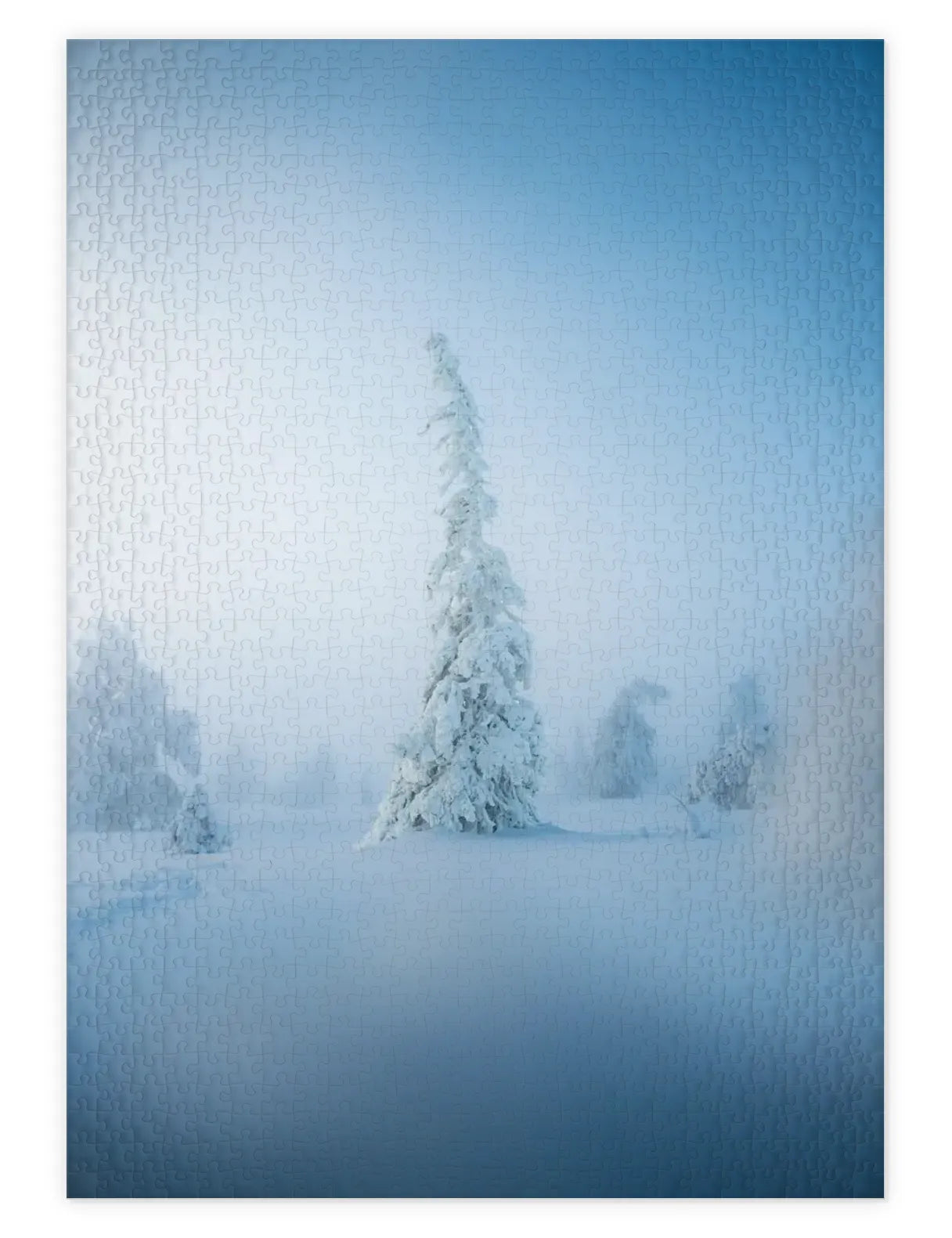 Mockup eines Puzzle von Schneeverwehungen in Lappland