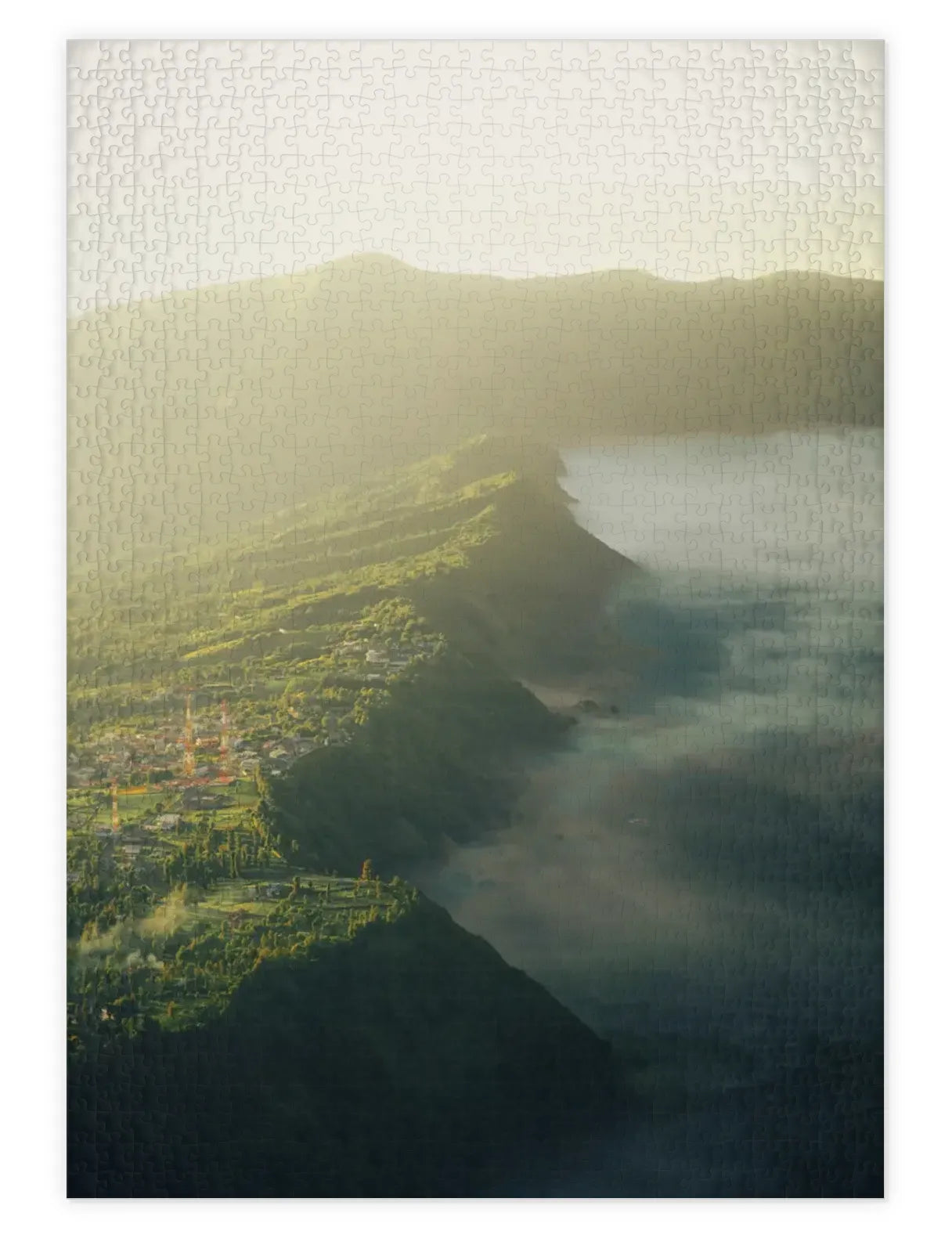 Mockup eines Puzzle einer Küstenlandschaft in Indonesien
