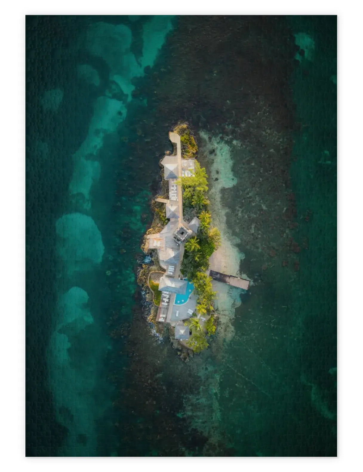 Mockup eines Puzzle einer Insel vor Jamaika