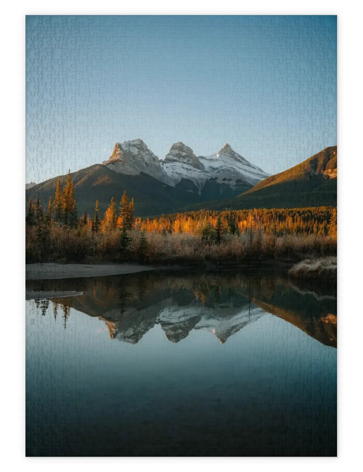 Mockup eines Puzzle eines Bergsees in den kanadischen Rockies