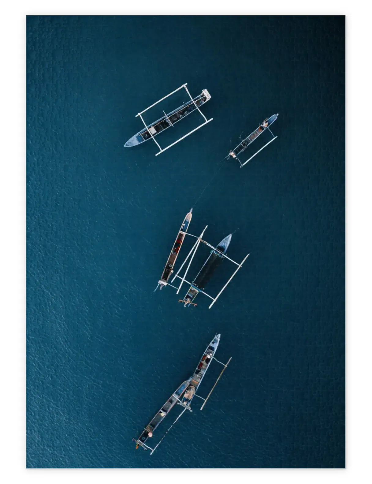 Mockup eines Puzzle mit Booten auf offenem Meer