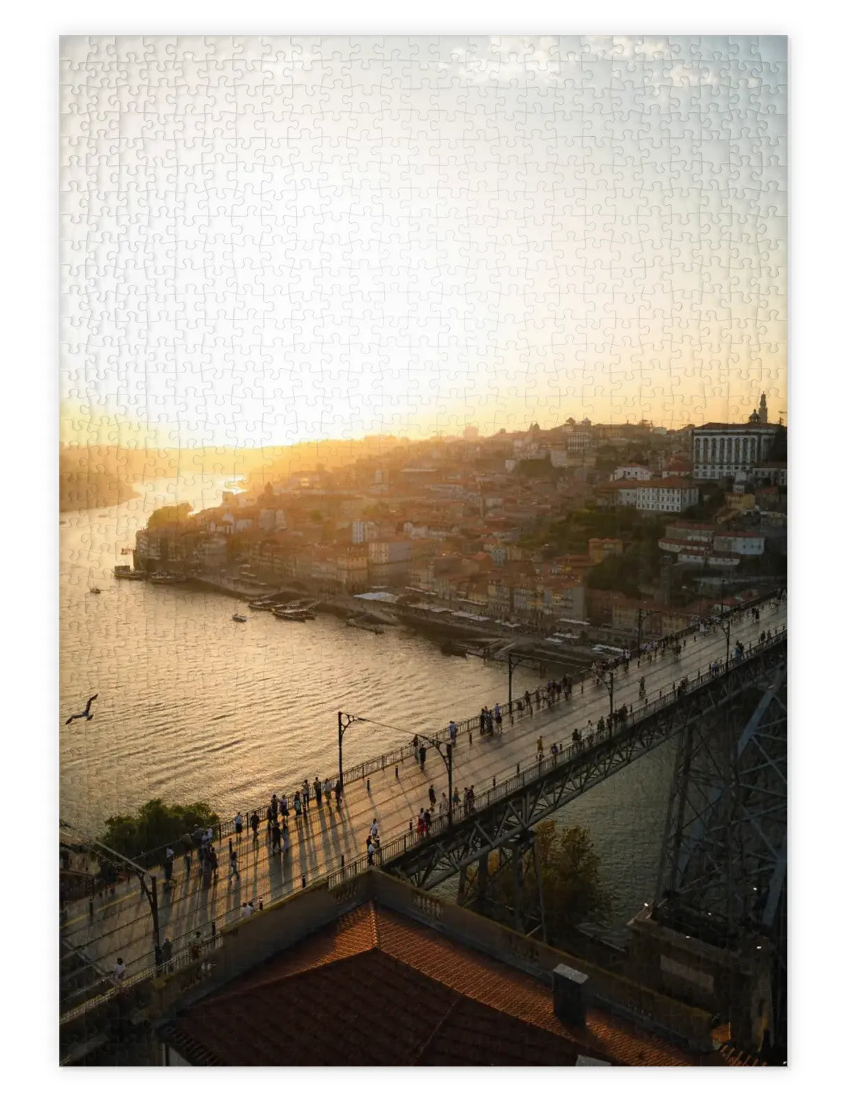 Mockup eines Puzzle einer Straße entlang der portugiesischen Küste