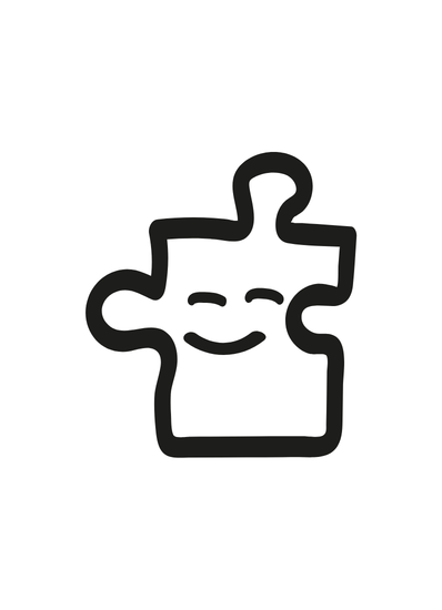 Randpuzzleteil mit fröhlichem Gesicht
